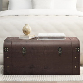 Treasure Chest Dark brown Plywood, Fir veneered enginee...