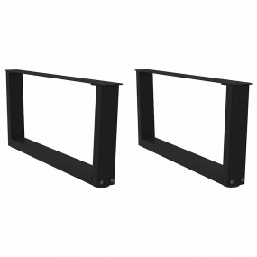 Dining Table Leg Black Powder-Coated Steel 27.6x11.8-12...
