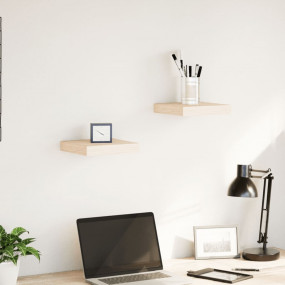Floating Shelf Set of 2 Oak Engineered wood with oak ve...