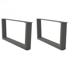 Dining Table Leg Anthracite Powder-Coated Steel Adjusta...