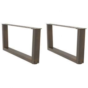 Dining Table Leg Natural Steel Powder-Coated Steel Medi...