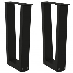 Dining Table Leg Black Powder-Coated Steel Adjustable