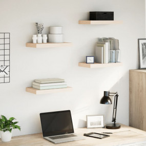 Floating Shelf Set of 4 Oak Engineered wood with oak ve...