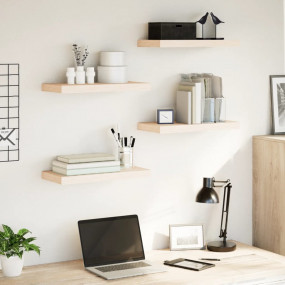 Floating Shelf Set of 4 Oak Engineered wood, Oak veneer