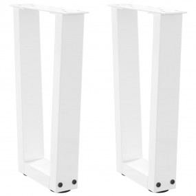 Dining Table Leg White Powder-Coated Steel Medium Adjus...