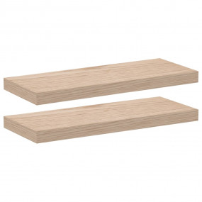 Floating Shelf Set of 2 Oak Engineered wood with oak ve...