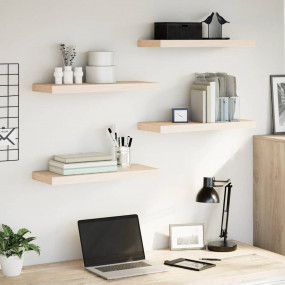 Floating Shelf Set of 4 Oak Engineered wood with oak ve...