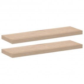 Floating Shelf Set of 2 Oak Engineered wood with oak ve...
