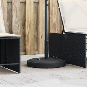 Parasol Base Black PE and Concrete Round Contemporary