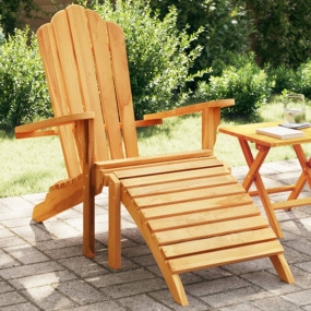 Garden Adirondack Chair With Footrest Teak Solid teak w...