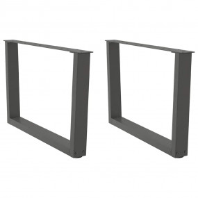 Dining Table Leg Anthracite Powder-Coated Steel Adjusta...