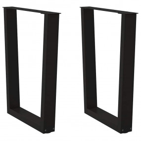 Dining Table Leg Black Powder-coated steel 23.6 in wide