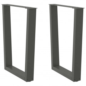 Dining Table Leg Anthracite Powder-Coated Steel Adjusta...