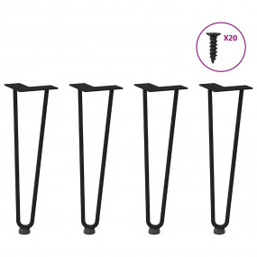 Hairpin Table Leg Black Solid powder-coated steel 0.5 i...