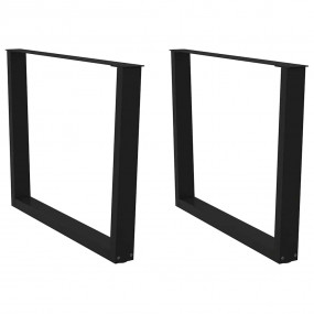 Dining Table Leg Black Powder-Coated Steel Medium Adjus...