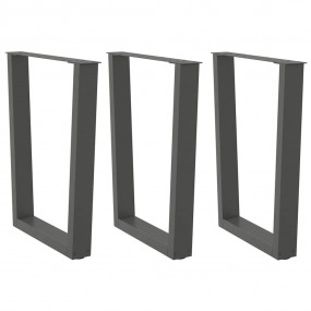 Dining Table Leg Anthracite Steel 27.6 x Adjustable Fee...