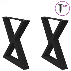 Coffee Table Leg Black Powder-Coated Steel Adjustable H...