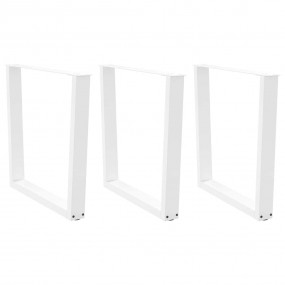 Dining Table Leg White Powder-Coated Steel 31.5 x Adjus...