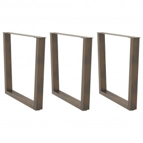 Dining Table Leg Natural Steel Powder-Coated Steel Medi...