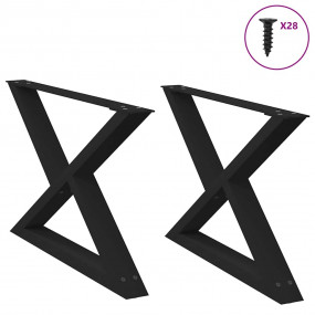 Coffee Table Leg Black Powder-coated steel 27.6 x 16.5-...