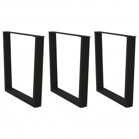Dining Table Leg Black Powder-Coated Steel Medium