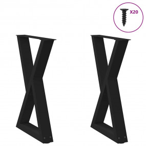 Dining Table Leg Black Powder-Coated Steel Standard