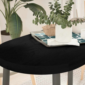 Table Top Dark Brown Solid oak wood 39.4 x 19.7 in Toug...