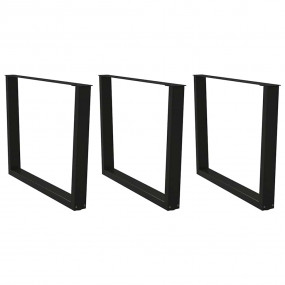 Dining Table Leg Black Powder-Coated Steel Adjustable H...