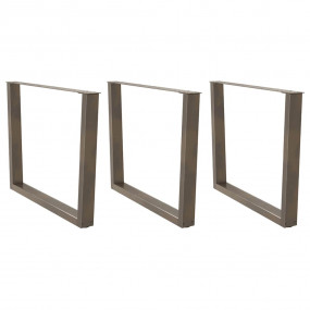 Dining Table Leg Natural Steel Powder-Coated Steel Medi...