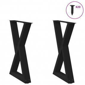 Dining Table Leg Black Powder-Coated Steel Adjustable A...