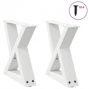 Coffee Table Leg White Powder-Coated Steel Medium
