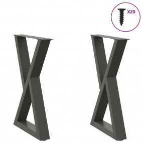 Dining Table Leg Anthracite Powder-coated steel Adjusta...