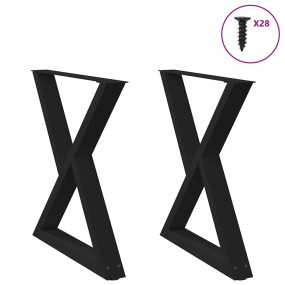 Dining Table Leg Black Powder-coated steel 27.6 in Leve...