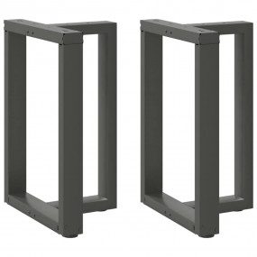 Dining Table Leg Anthracite Powder-Coated Steel 19.7x13...