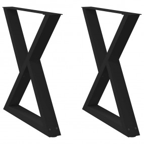Dining Table Leg Black Powder-Coated Steel 31.5 in