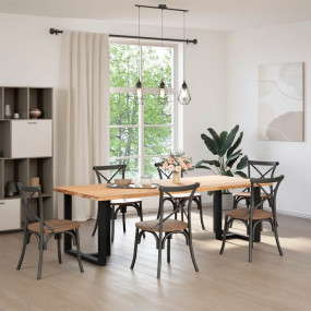 Dining Table Leg Black Powder-coated steel Medium Adjus...