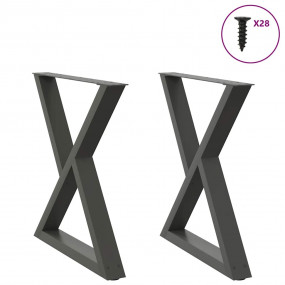 Dining Table Leg Anthracite Powder-Coated Steel 31.5 x