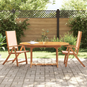 Folding Garden Chair Set of 2 Cream