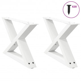 Coffee Table Leg White Powder-Coated Steel Adjustable F...
