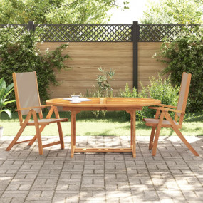 Folding Garden Chair Set of 2 Taupe