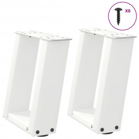 Coffee Table Leg White Powder-coated steel Medium Adjus...