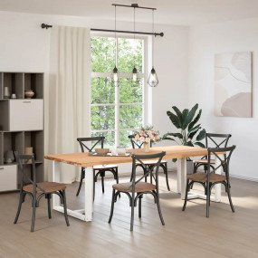Dining Table Leg White Powder-coated steel Levelers