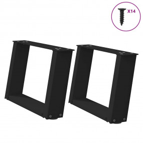 Coffee Table Leg Black Powder-Coated Steel Medium