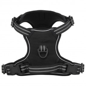 Dog Harness Black Polyester M Adjustable Armrests Dog H...