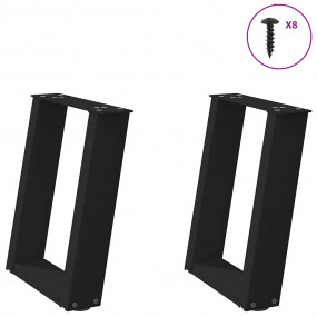 Coffee Table Leg Black Powder-Coated Steel Medium Adjus...