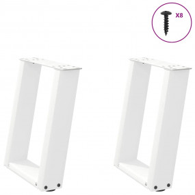 Coffee Table Leg White Powder-coated steel Levelers
