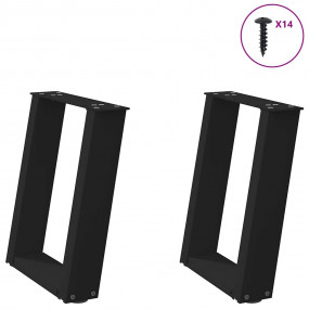 Coffee Table Leg Black Powder-coated steel Medium Adjus...