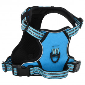 Dog Harness Blue Polyester XL Dog Harness Adjustable Ar...