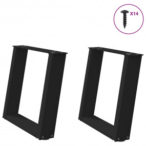 Coffee Table Leg Black Powder-coated steel Medium Adjus...
