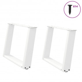Coffee Table Leg White Powder-coated Steel Height-Adjus...